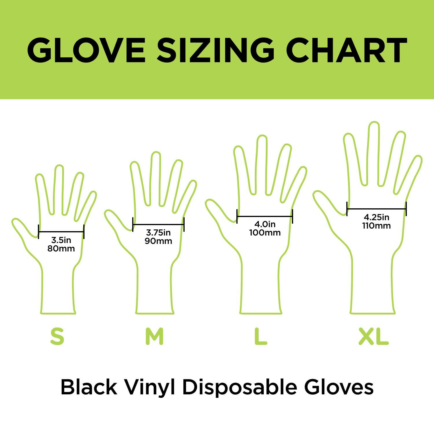 Medium 2ct Black Vinyl Gloves