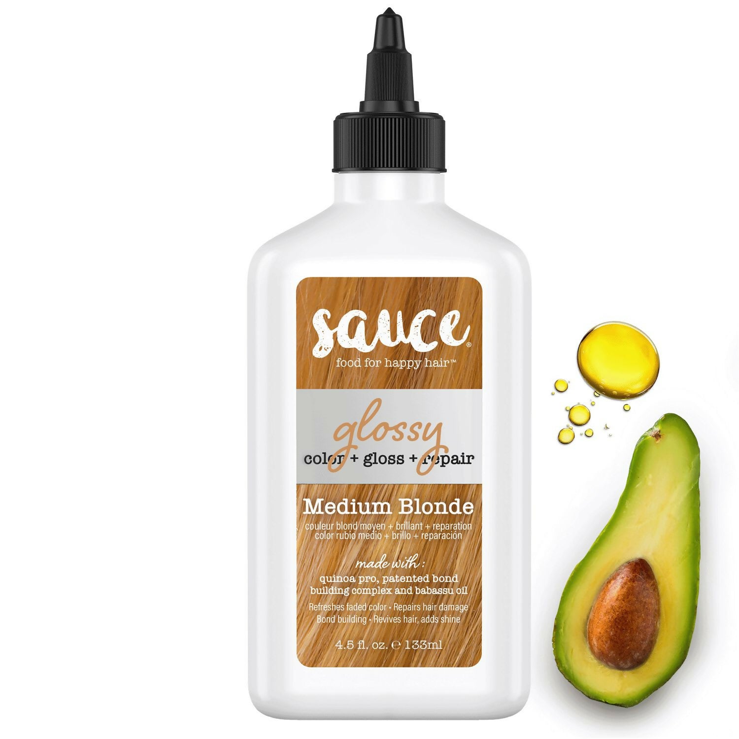 Medium Blonde Glossy Color & Gloss & Repair Semi Permanent Hair Gloss