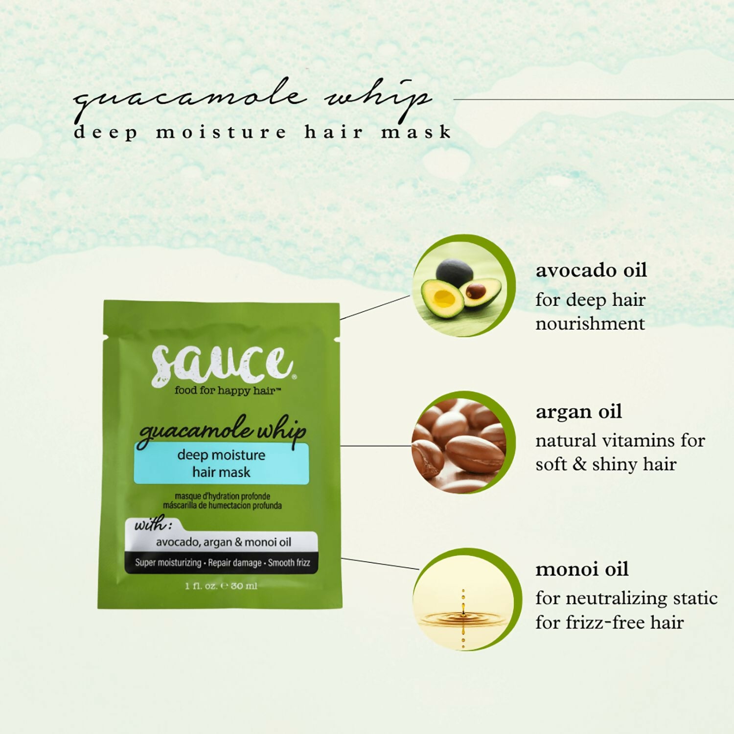 Guacamole Whip Deep Moisture Hair Mask Packette