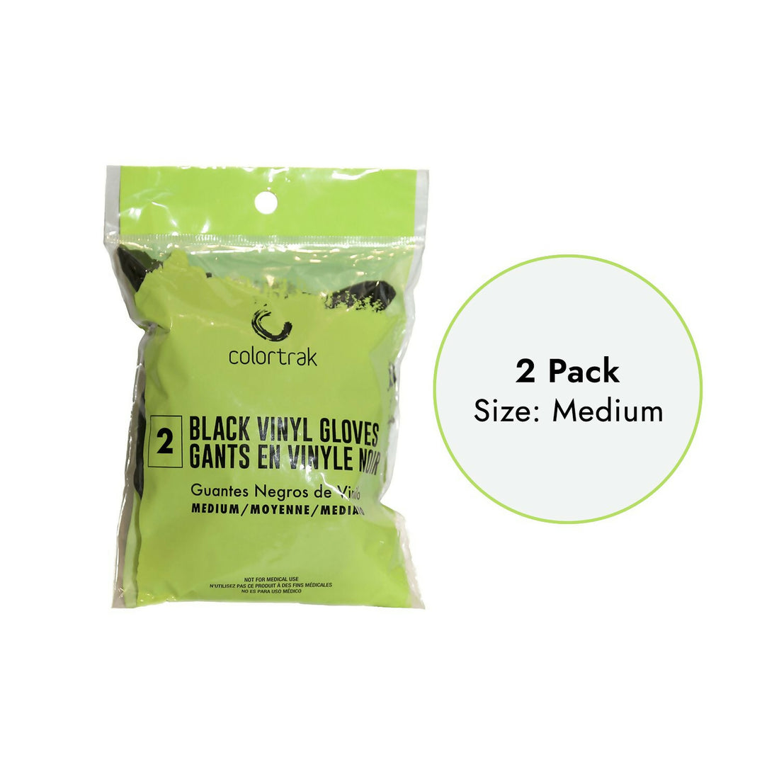 Medium 2ct Black Vinyl Gloves